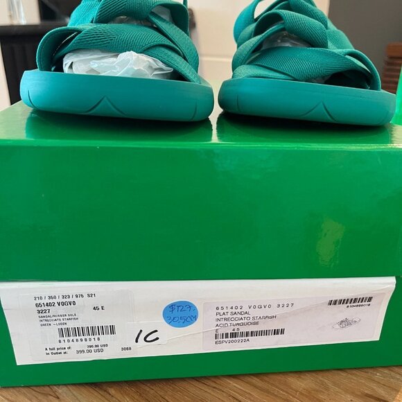 BOTTEGA VENETA 651402 Men's Slide Sandals Intrecciato Starfish Turquoise Blue - Picture 15 of 15